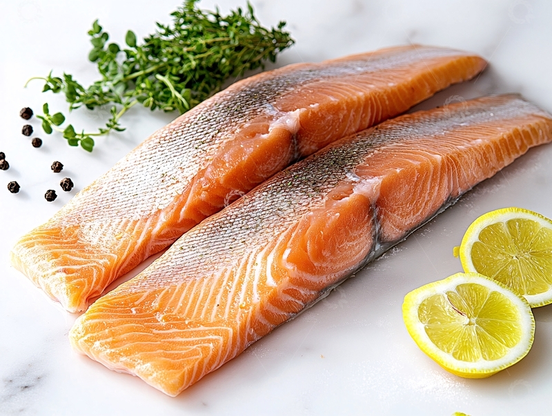 高清大图下载【趣麦麦图】香煎三文鱼配香料