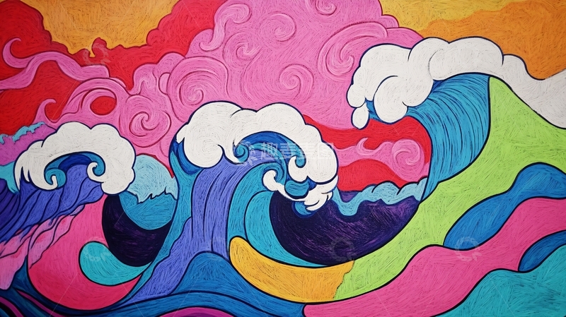 高清大图下载【趣麦麦图】乘风破浪包装插画