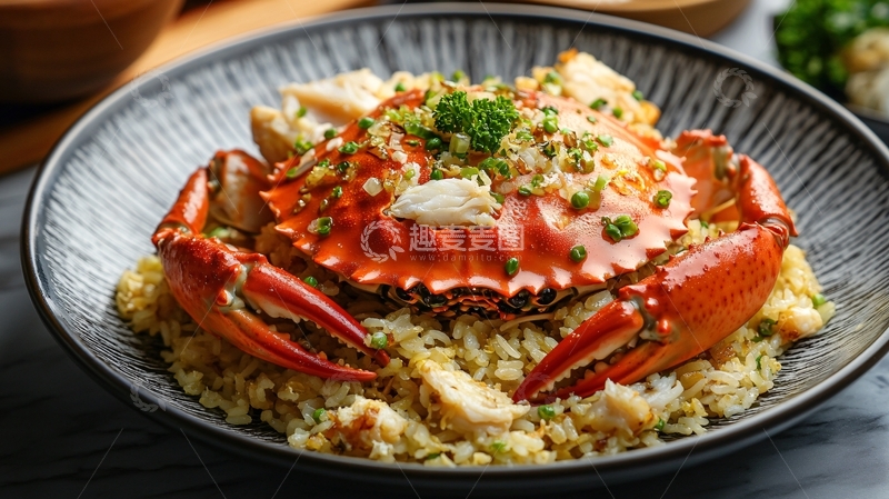 高清大图下载【趣麦麦图】炙烧蟹肉饭