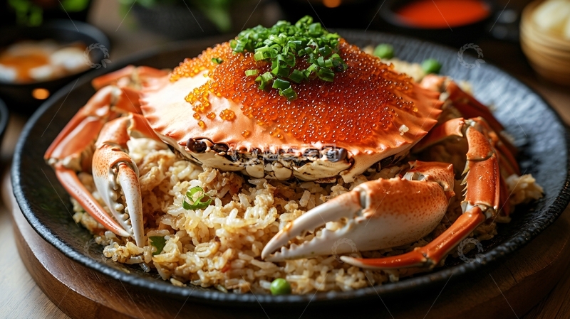 高清大图下载【趣麦麦图】火炙蟹皇盖饭