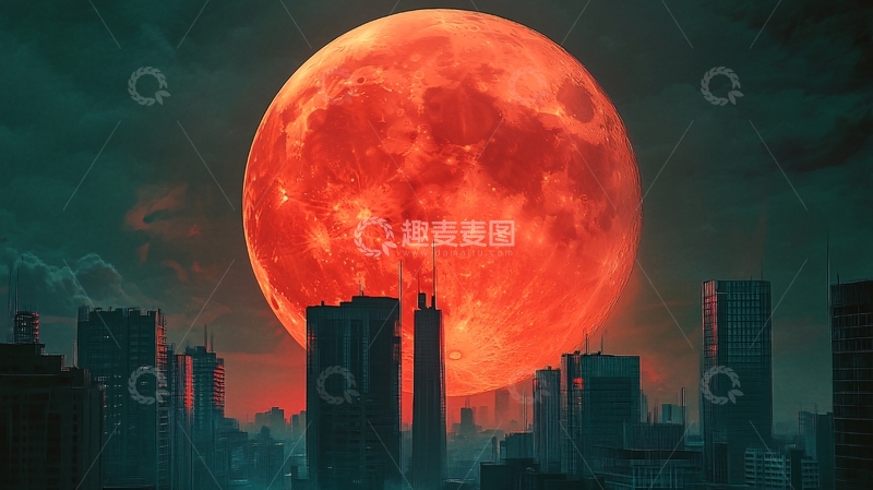 高清大图下载【趣麦麦图】红月东升1