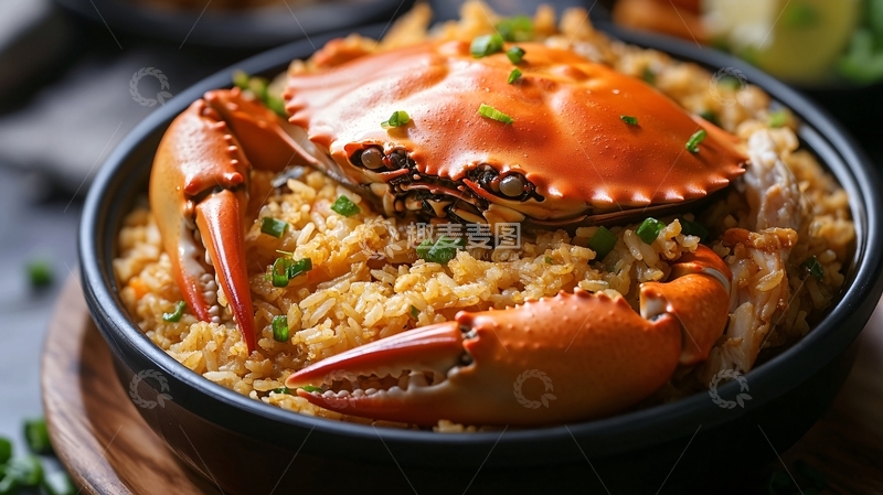 高清大图下载【趣麦麦图】蟹肉炒饭
