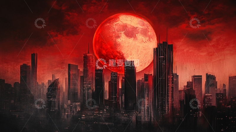 高清大图下载【趣麦麦图】变异红日