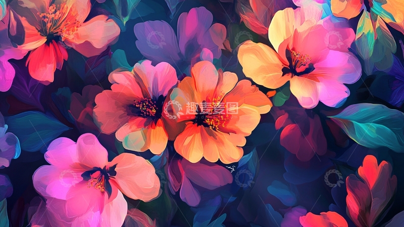 高清大图下载【趣麦麦图】炫彩花朵壁纸9