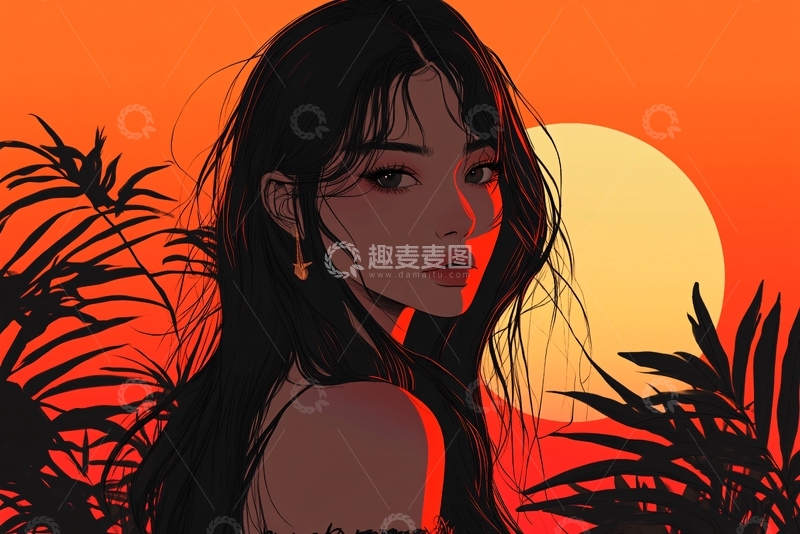 高清大图下载【趣麦麦图】板绘人像13