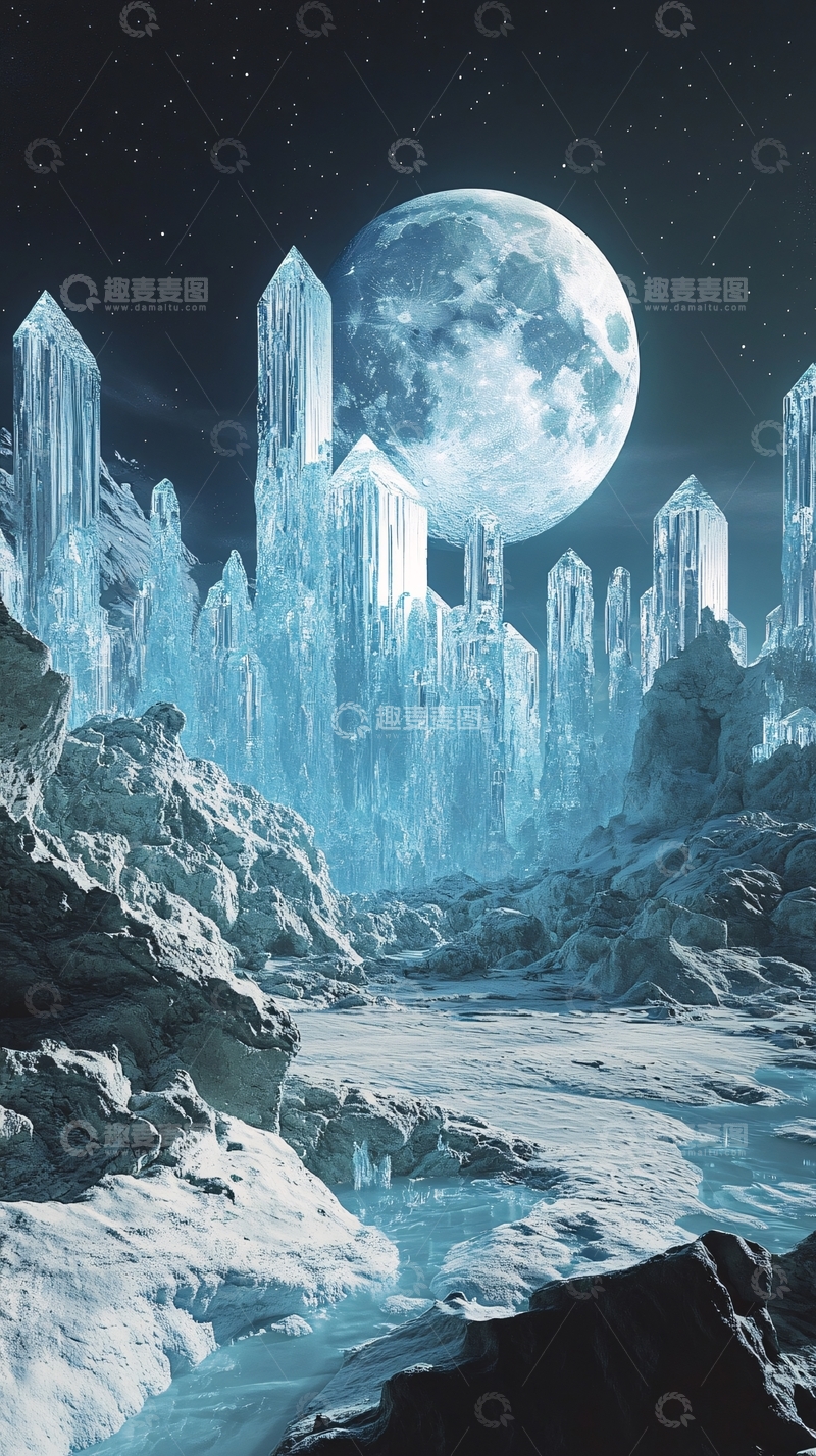 高清大图下载【趣麦麦图】蓝色科幻场景
