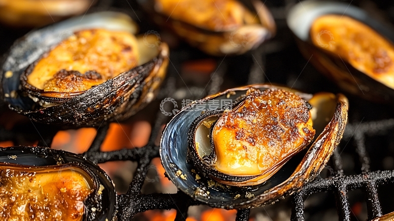 高清大图下载【趣麦麦图】五香烤青口贝