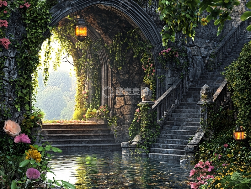 高清大图下载【趣麦麦图】梦幻城堡拱门1