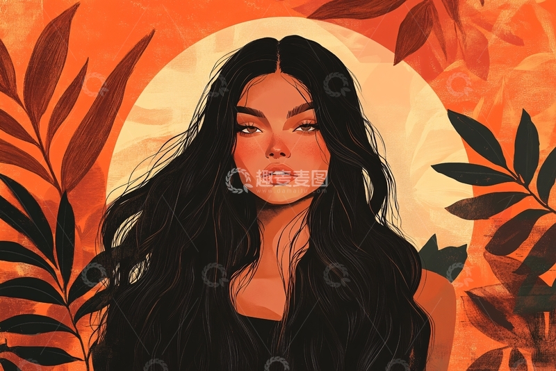 高清大图下载【趣麦麦图】高级感女插画