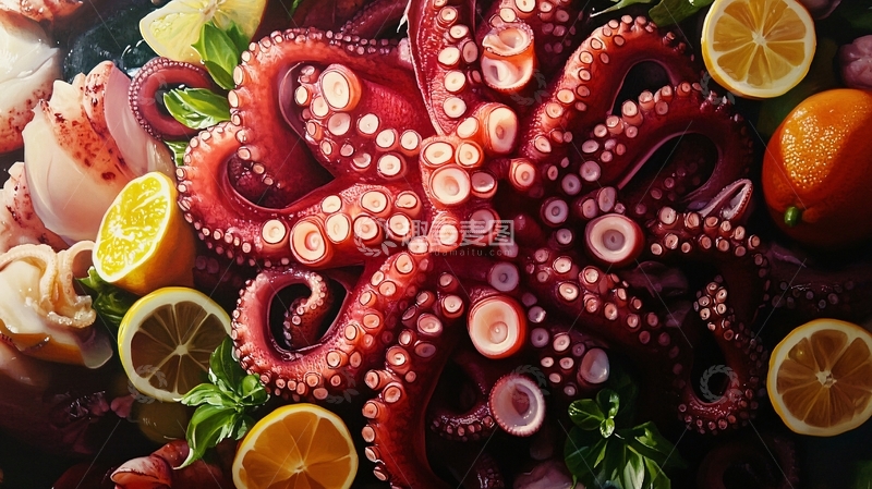 高清大图下载【趣麦麦图】美食节目栏目章鱼1