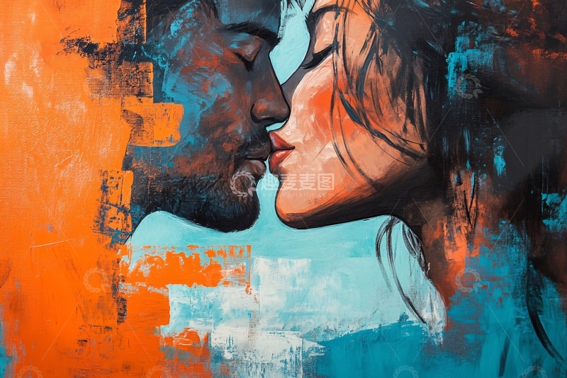 高清大图下载【趣麦麦图】情侣抽象画2