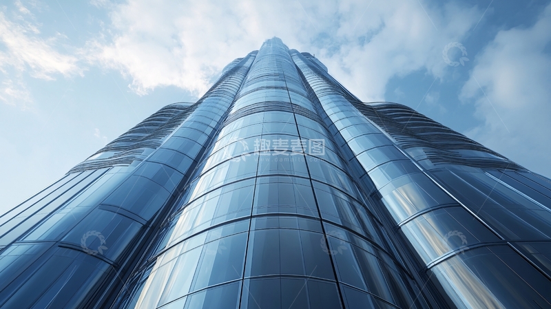 高清大图下载【趣麦麦图】宝石蓝玻璃建筑