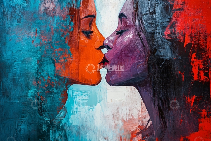 高清大图下载【趣麦麦图】人脸色块拼接装饰画4