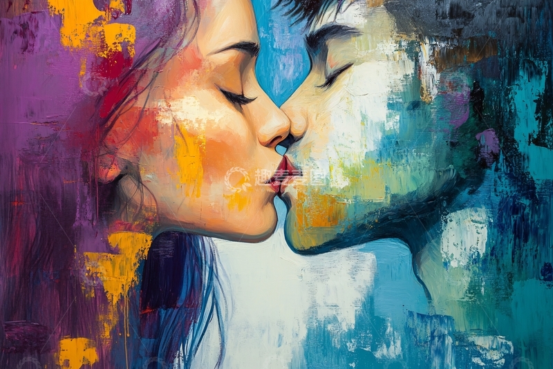 高清大图下载【趣麦麦图】情侣抽象画