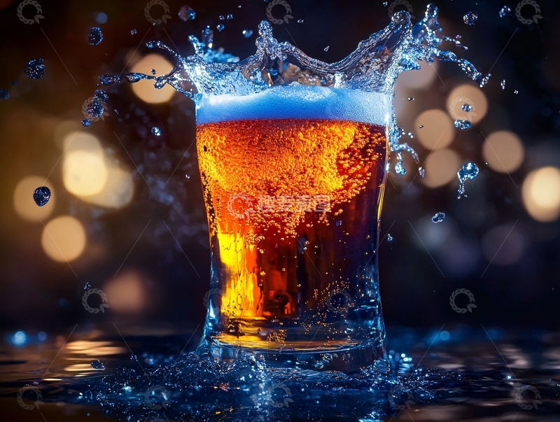 高清大图下载【趣麦麦图】啤酒水花质感特效11