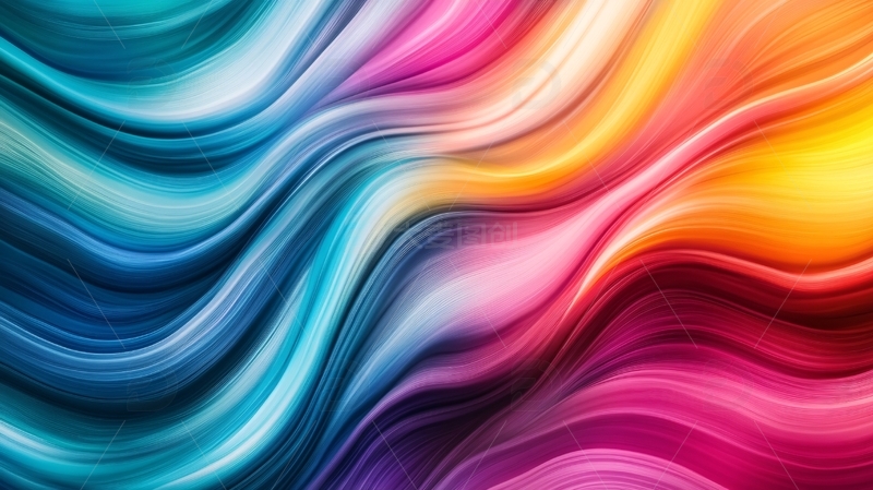 高清大图下载【趣麦麦图】幻彩流体抽象线条背景1