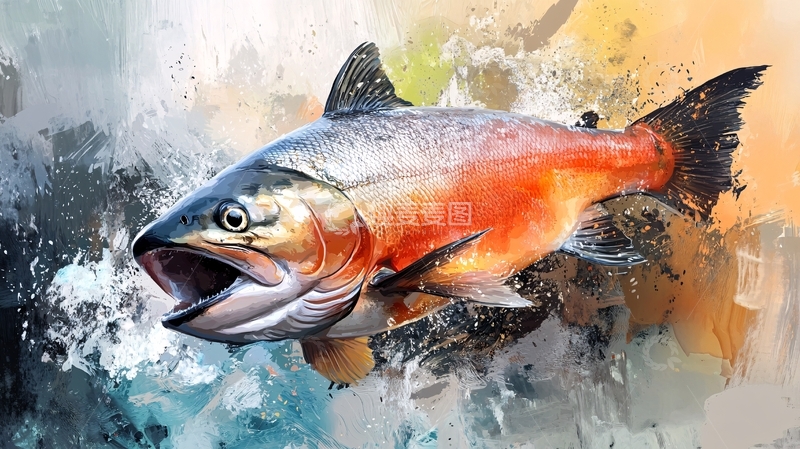 高清大图下载【趣麦麦图】鲜活三文鱼