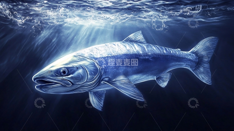 高清大图下载【趣麦麦图】游泳的鲑鱼