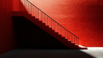 红色小区阶梯墙