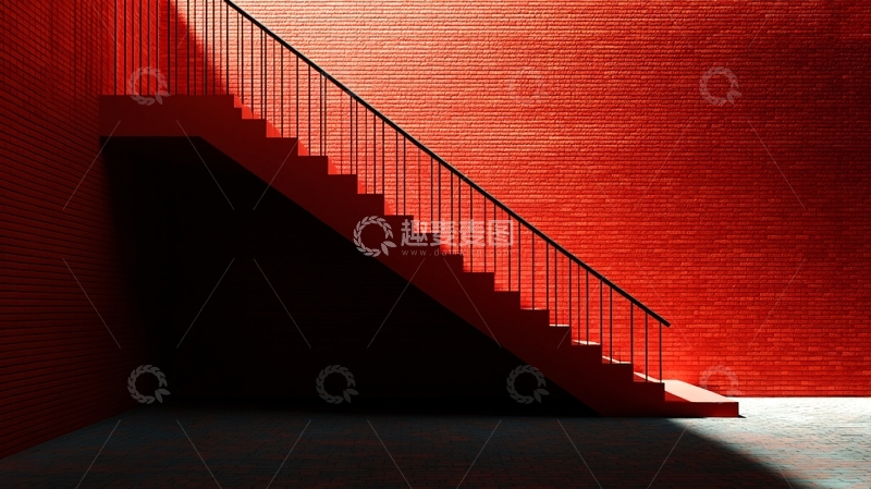 高清大图下载【趣麦麦图】红色小区阶梯墙
