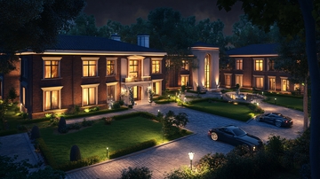 别墅夜景效果图