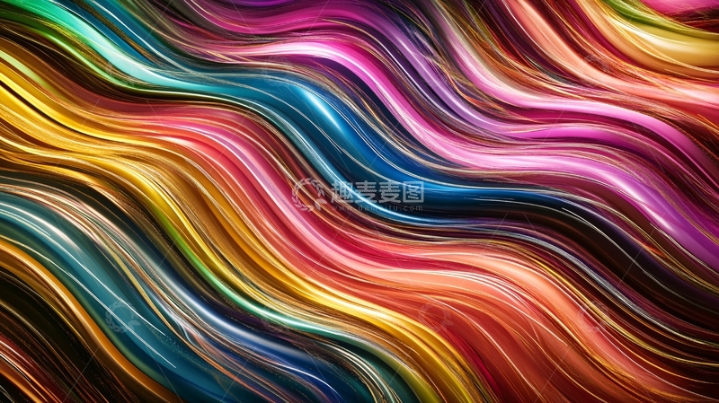 高清大图下载【趣麦麦图】高清炫彩波浪条纹1
