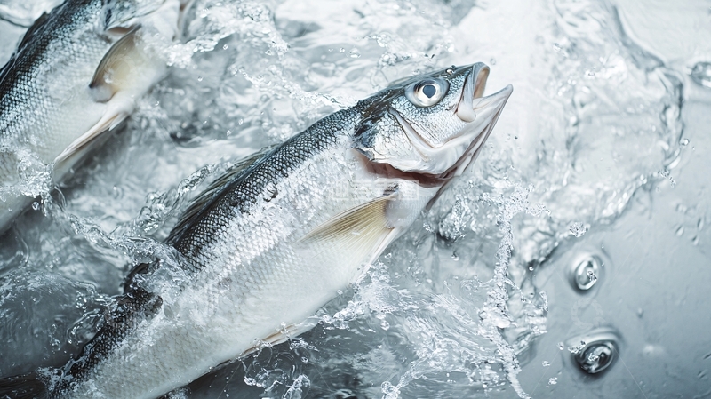 高清大图下载【趣麦麦图】新鲜鳕鱼游动图