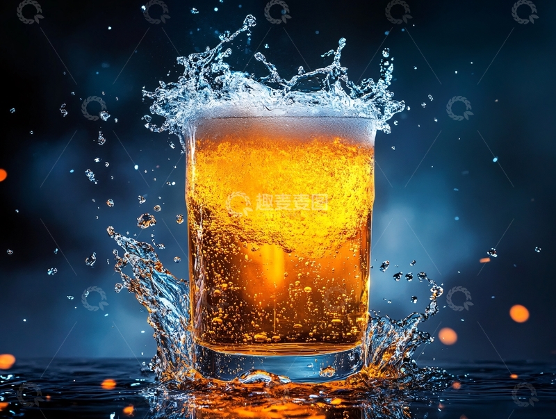 高清大图下载【趣麦麦图】啤酒水花质感特效13