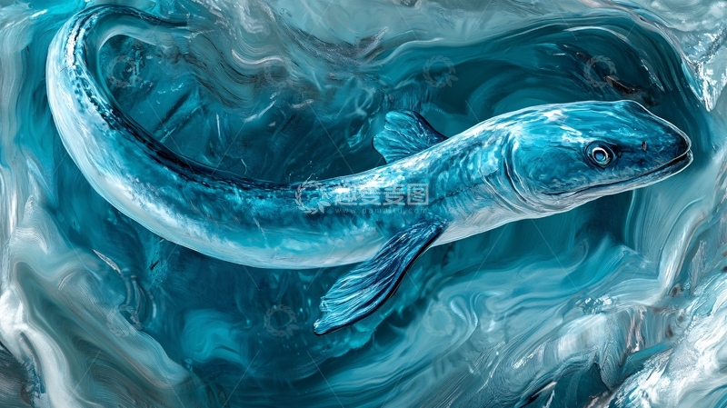 高清大图下载【趣麦麦图】梦幻锦鲤装饰画