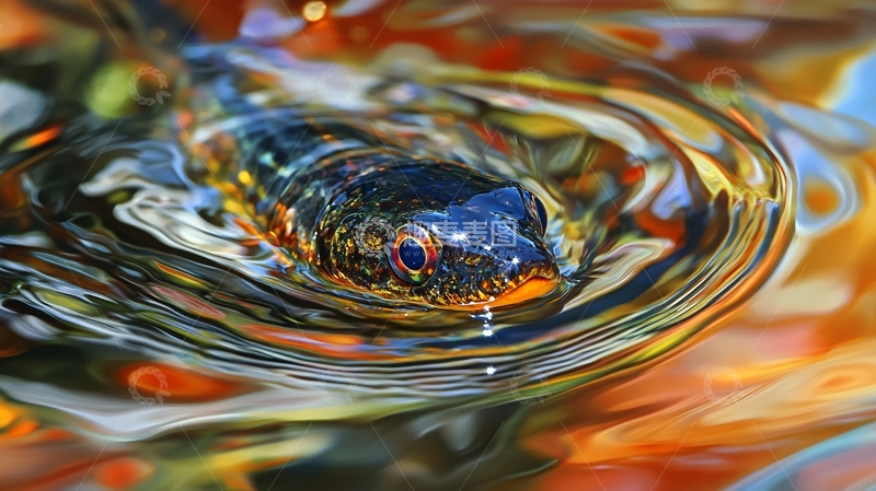 高清大图下载【趣麦麦图】水中蛇头