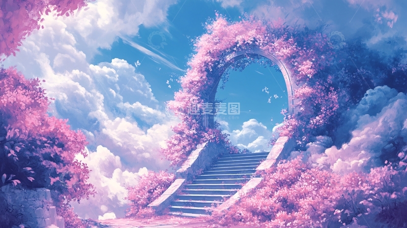 高清大图下载【趣麦麦图】粉色的奇幻风景