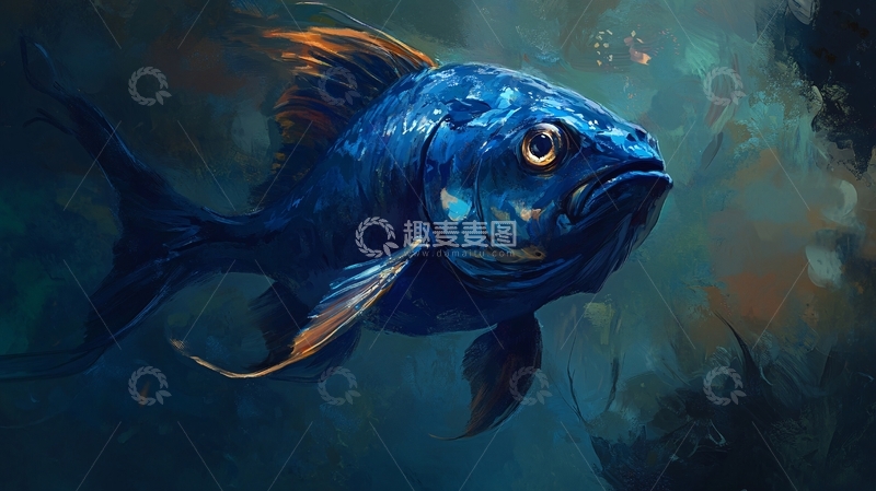 高清大图下载【趣麦麦图】插画大鱼