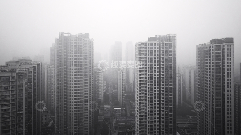 高清大图下载【趣麦麦图】雾中楼房