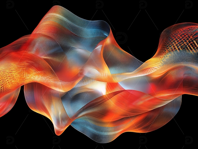 高清大图下载【趣麦麦图】幻彩流体抽象线条背景2