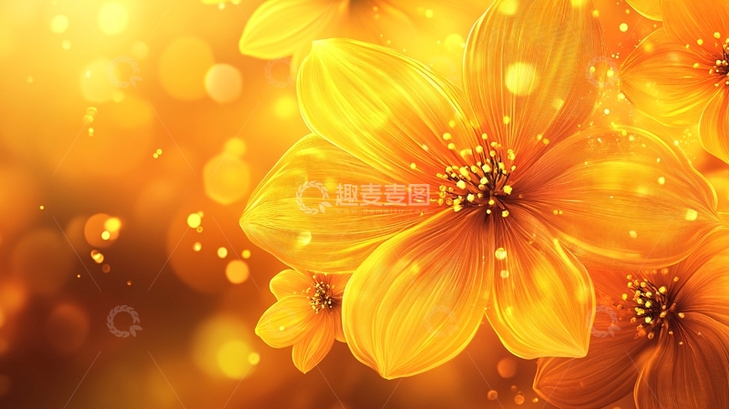 高清大图下载【趣麦麦图】金色花壁纸2