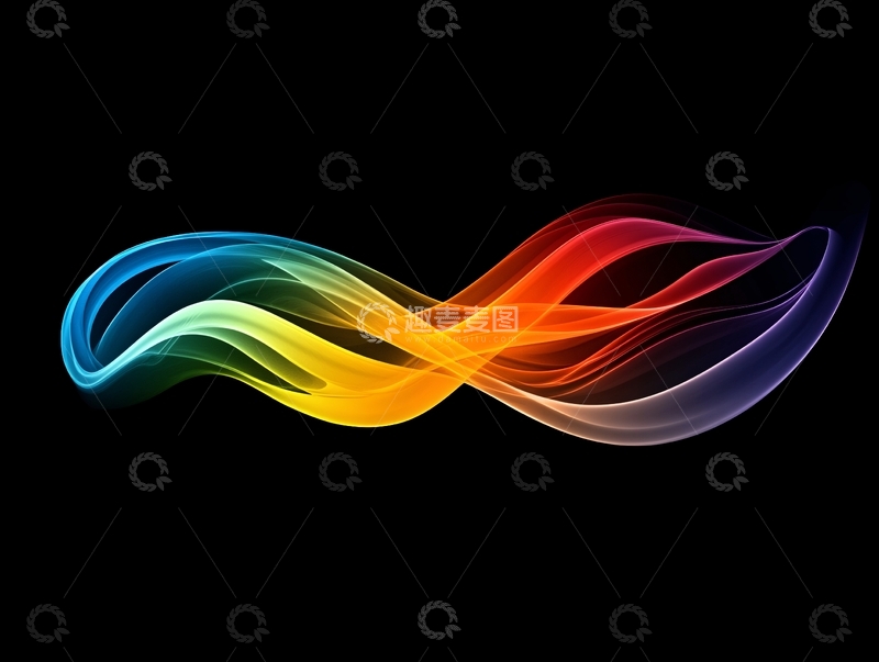 高清大图下载【趣麦麦图】-五彩色带飘逸动感线条