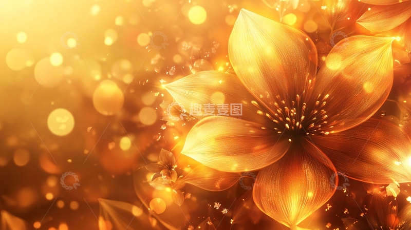 高清大图下载【趣麦麦图】金色花壁纸1