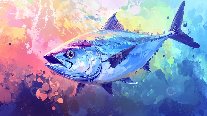 高清大图下载【趣麦麦图】金枪鱼手绘5