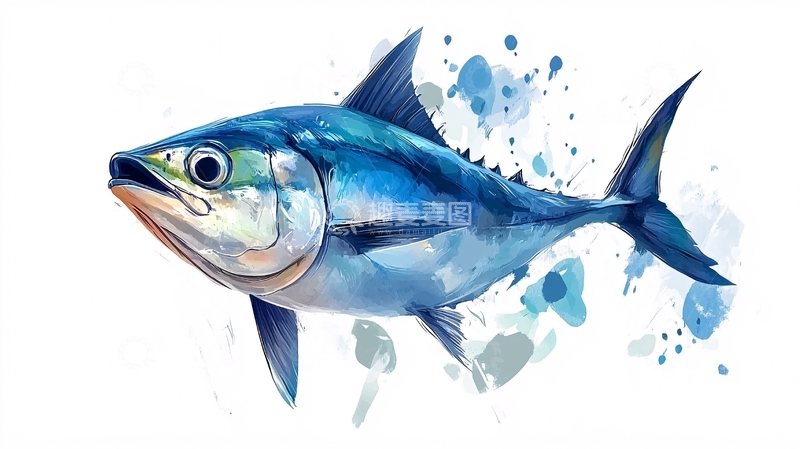 高清大图下载【趣麦麦图】野生鱼插画