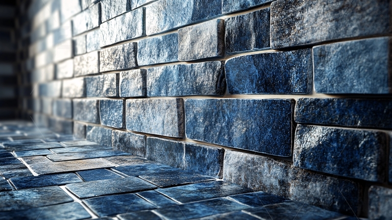 高清大图下载【趣麦麦图】高清蓝砖背景墙