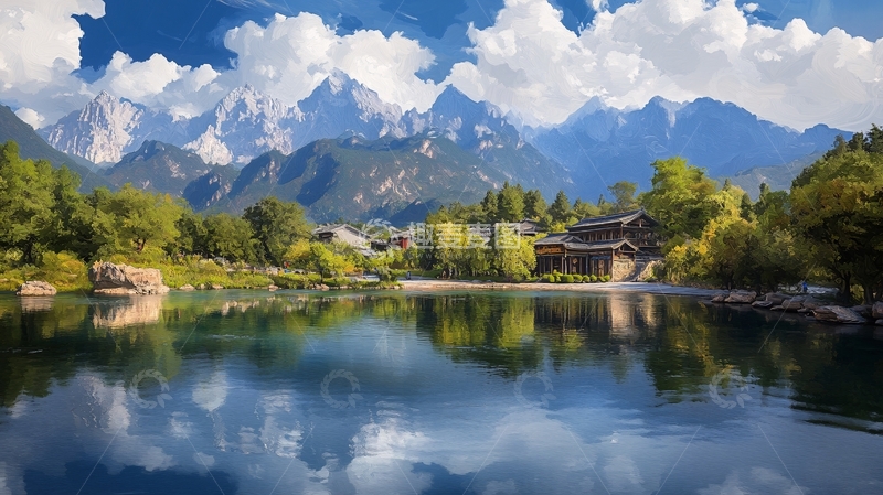 高清大图下载【趣麦麦图】高清宽幅田园山水1