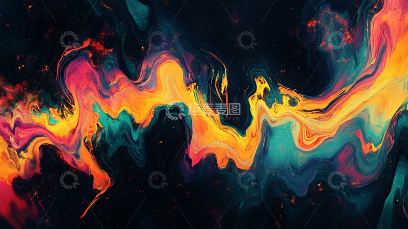 高清大图下载【趣麦麦图】抽象炫彩流体画2