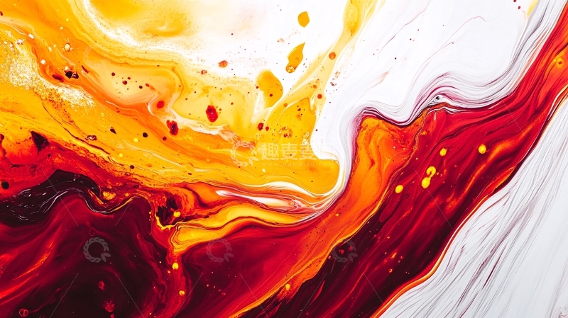 高清大图下载【趣麦麦图】红色喜庆炫丽流体画1