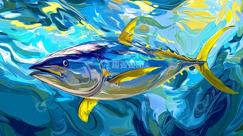高清大图下载【趣麦麦图】金龙鱼插画