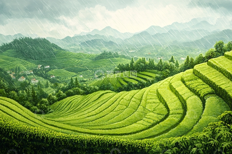 高清大图下载【趣麦麦图】茶园背景图