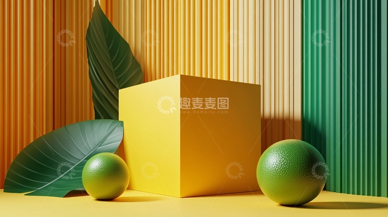 高清大图下载【趣麦麦图】几何体渲染场景1