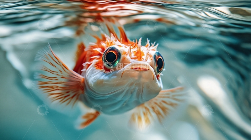 高清大图下载【趣麦麦图】狮头金鱼特写3