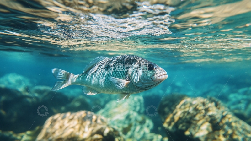 高清大图下载【趣麦麦图】深底上的石斑鱼1