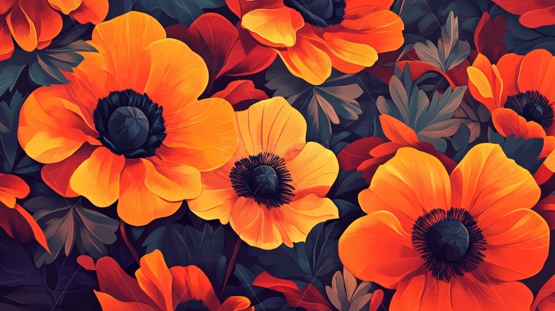 高清大图下载【趣麦麦图】花卉橘黄色1