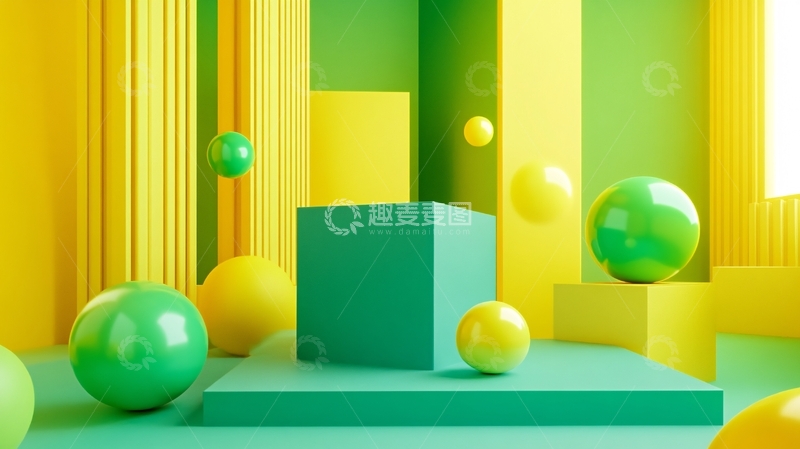 高清大图下载【趣麦麦图】炫彩渐变展台背景